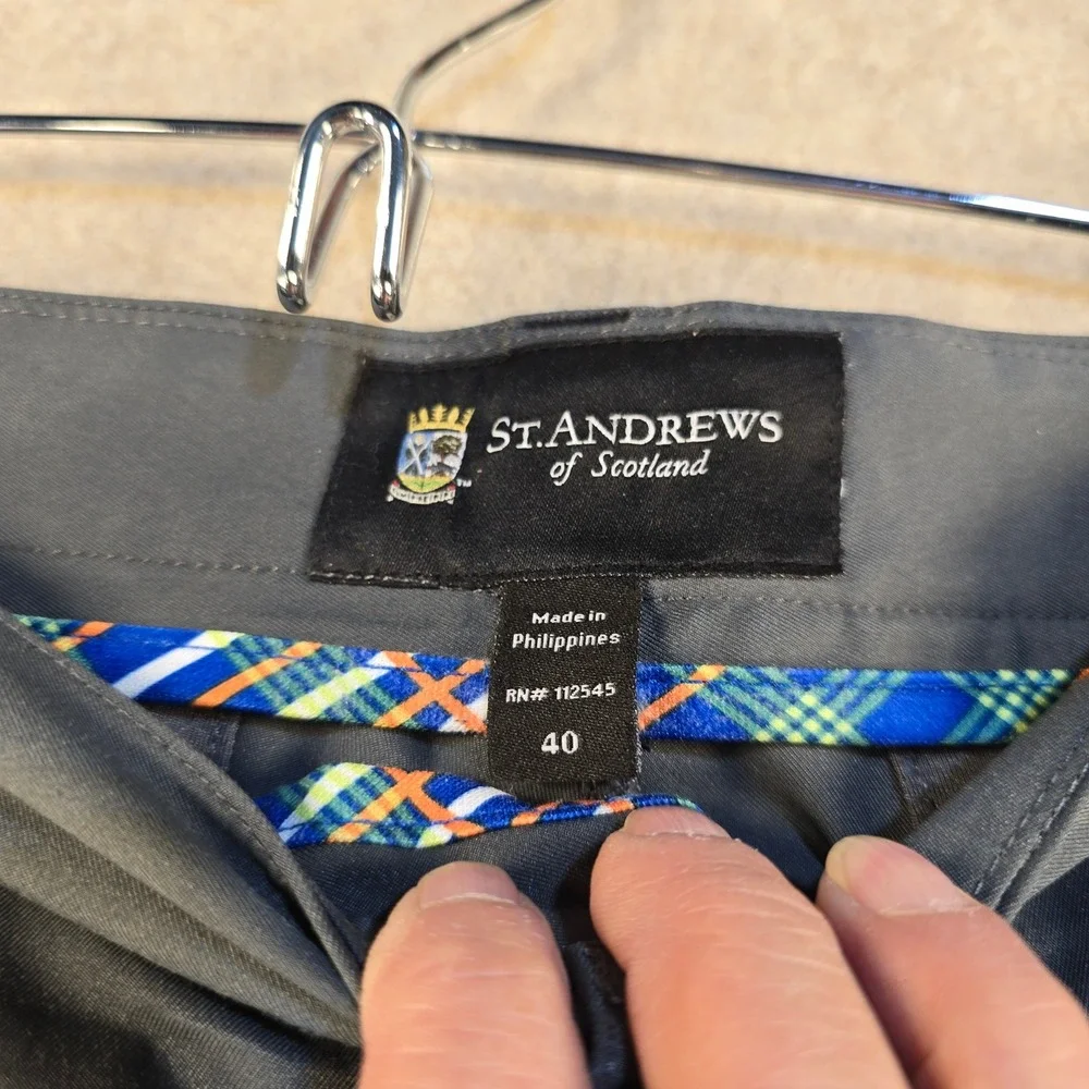 St. Andrews of Scotland Mens Golf Shorts Gray Size 40 Flat Front Cargo Pocket